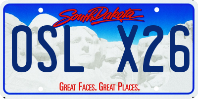 SD license plate 0SLX26