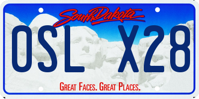 SD license plate 0SLX28