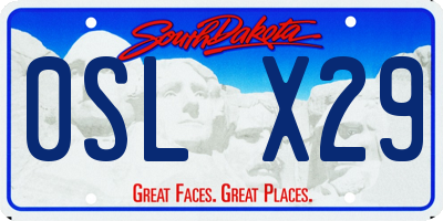 SD license plate 0SLX29