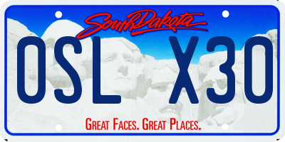 SD license plate 0SLX30