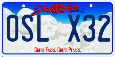 SD license plate 0SLX32