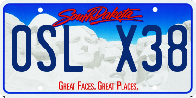 SD license plate 0SLX38