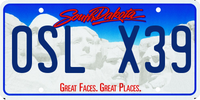 SD license plate 0SLX39