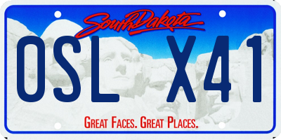 SD license plate 0SLX41