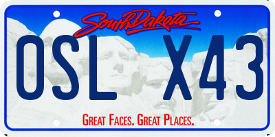 SD license plate 0SLX43