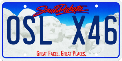SD license plate 0SLX46