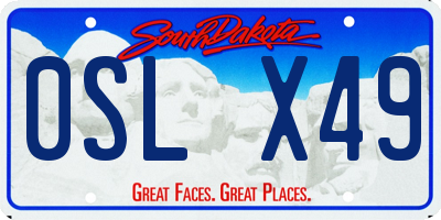 SD license plate 0SLX49