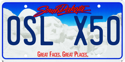 SD license plate 0SLX50