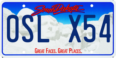 SD license plate 0SLX54