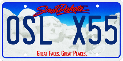 SD license plate 0SLX55