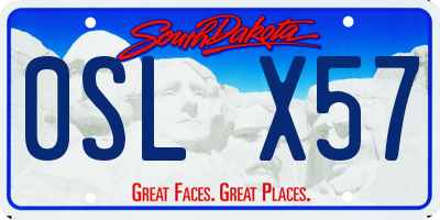 SD license plate 0SLX57