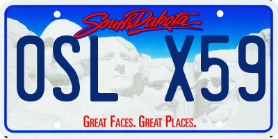 SD license plate 0SLX59