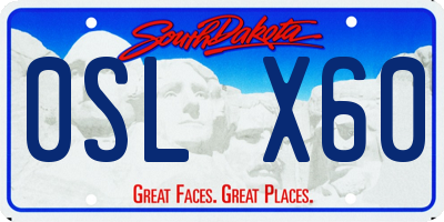 SD license plate 0SLX60