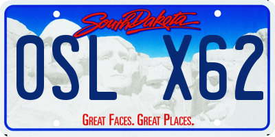 SD license plate 0SLX62