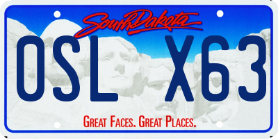 SD license plate 0SLX63