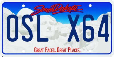 SD license plate 0SLX64