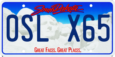 SD license plate 0SLX65