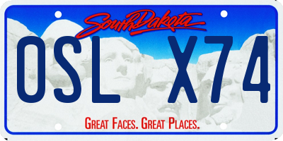 SD license plate 0SLX74