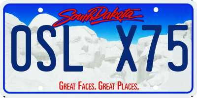 SD license plate 0SLX75