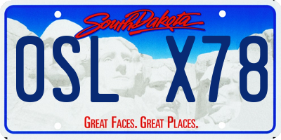 SD license plate 0SLX78