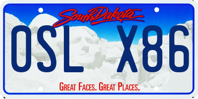 SD license plate 0SLX86