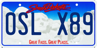 SD license plate 0SLX89