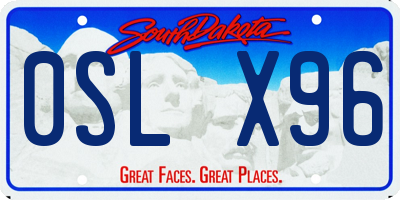 SD license plate 0SLX96
