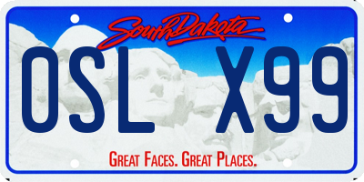 SD license plate 0SLX99
