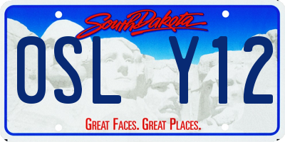 SD license plate 0SLY12
