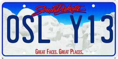 SD license plate 0SLY13
