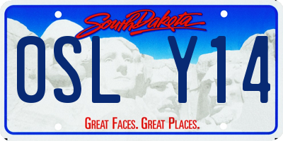 SD license plate 0SLY14