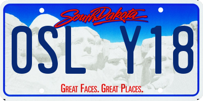 SD license plate 0SLY18