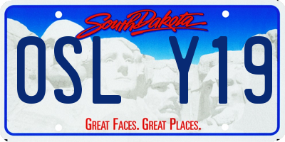 SD license plate 0SLY19