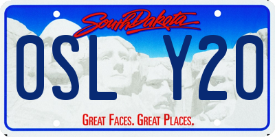 SD license plate 0SLY20