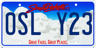 SD license plate 0SLY23