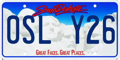 SD license plate 0SLY26
