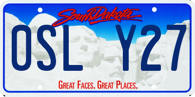 SD license plate 0SLY27