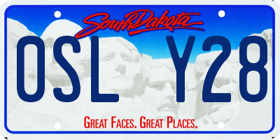 SD license plate 0SLY28