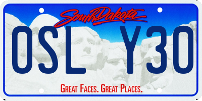 SD license plate 0SLY30