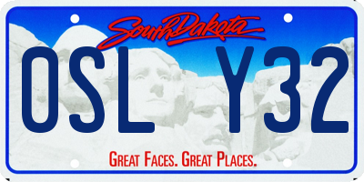 SD license plate 0SLY32