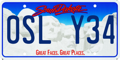 SD license plate 0SLY34