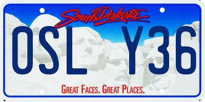 SD license plate 0SLY36