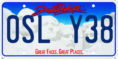SD license plate 0SLY38