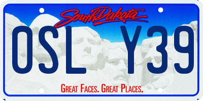 SD license plate 0SLY39