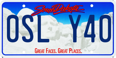 SD license plate 0SLY40