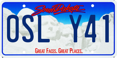 SD license plate 0SLY41