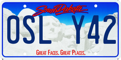 SD license plate 0SLY42