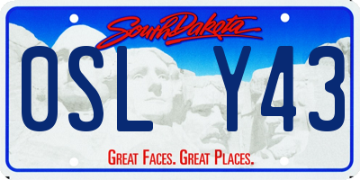 SD license plate 0SLY43