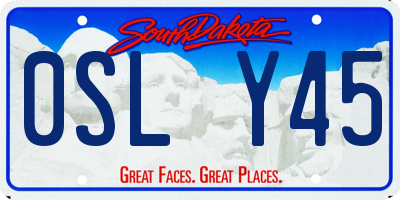 SD license plate 0SLY45