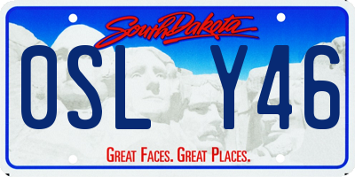 SD license plate 0SLY46